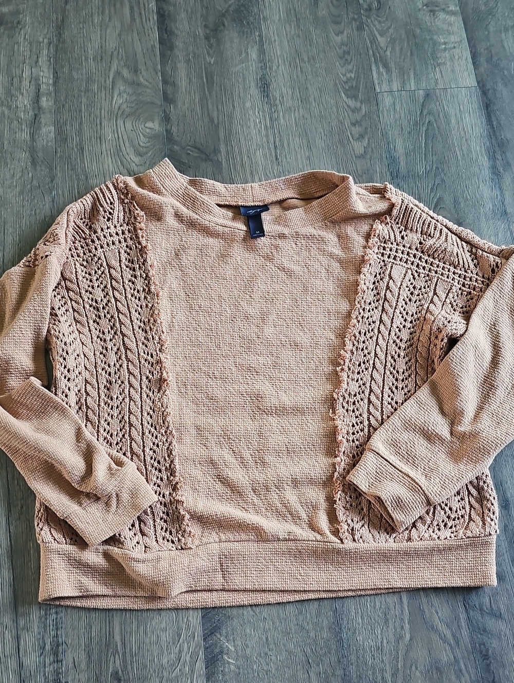 Daytrip Crochet Sweater Scoop Neck Medium Top Bohemian
